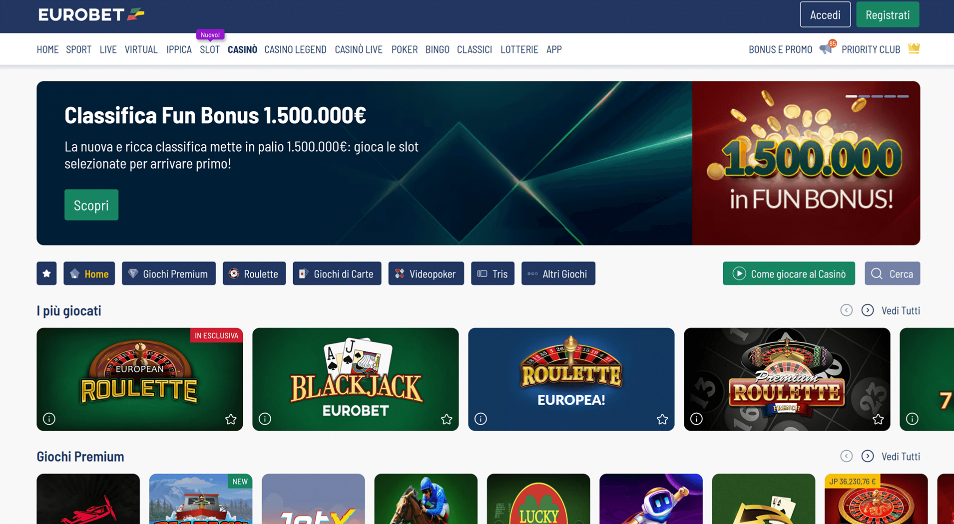 4. Eurobet- Opzione Trusted Maestro Casino