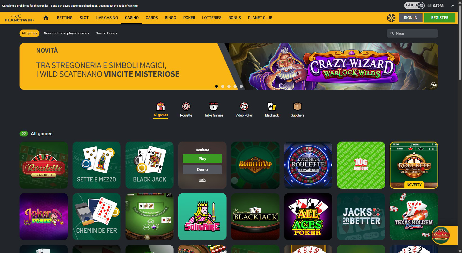 9. Planetwin365- Configurazione semplice del casinò Maestro